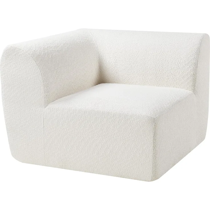 Sofa-Modul Hurvas Eckelement Bouclé Cremeweiß [en. casa]