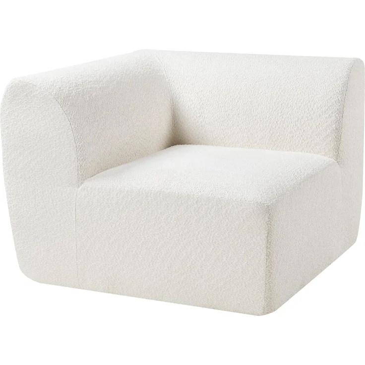 Sofa-Modul Hurvas Eckelement Bouclé Cremeweiß [en. casa] – Bild 1