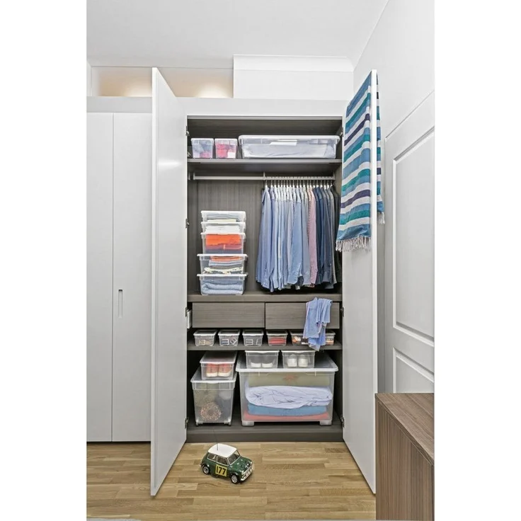 Rotho 3er-Set Aufbewahrungsbox CLEAR mit Deckel 10 L transparent 36x26x14 cm – Bild 2