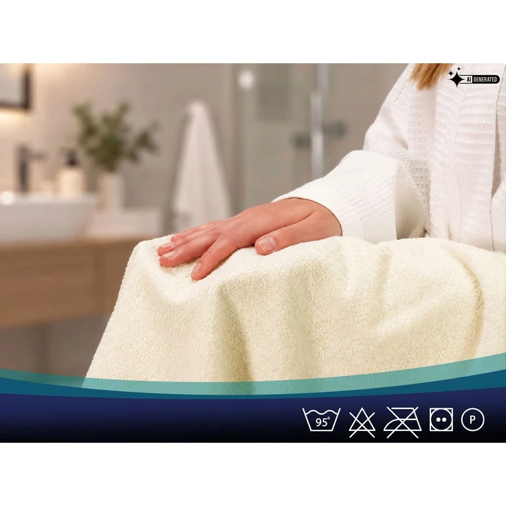 ZOLLNER 10er Set Handtücher, 70% Baumwolle, 30% Polyester, gelb, 50x100 cm – Bild 5