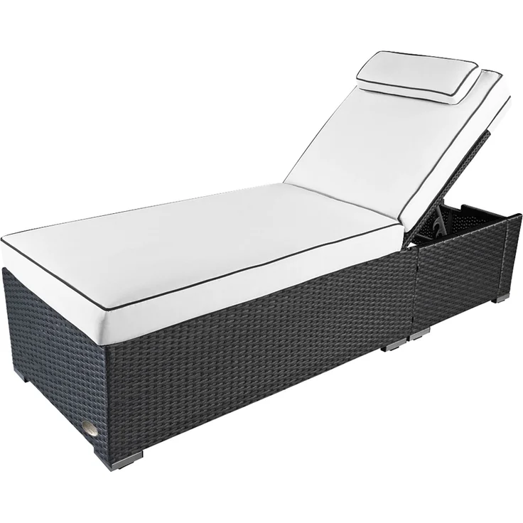 Sonnenliege Verona High mit Rollen und Auflage Creme-Weiss, Farbe Grau Silber – Bild 1