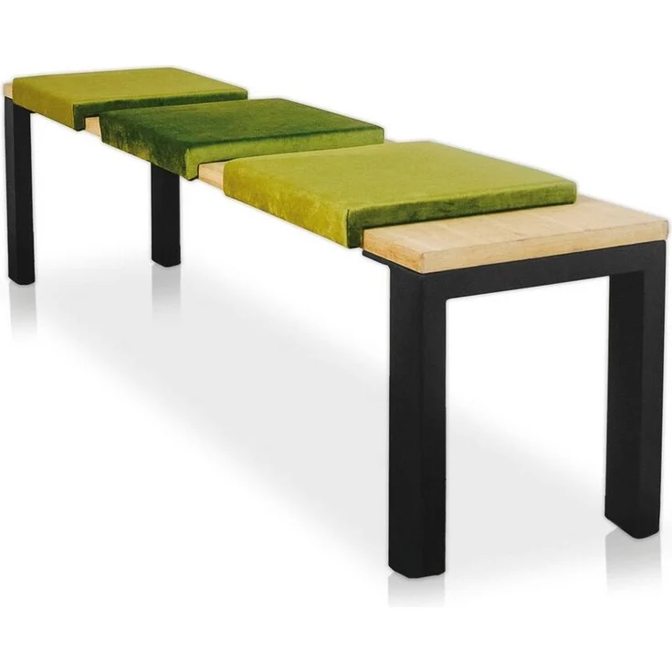 Lycce Bankauflage Klemmkissen, Sitzkissen mit 1 Leiste, 40cm breit - 35cm Klemmtiefe, (1 St), weich gepolstert, verrutscht nicht, edle Optik Samt senf olive – Bild 1