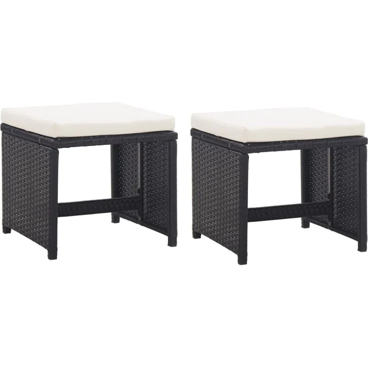 vidaXL 5-tlg. Garten-Essgruppe mit Auflagen Poly Rattan Schwarz 42521 – Bild 11