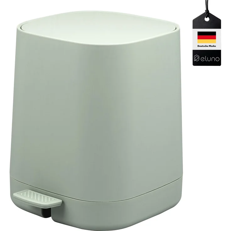 eluno VALONA Kosmetikeimer, Kunststoff, salbei, 21 x 25,5 x 21 cm – Bild 1