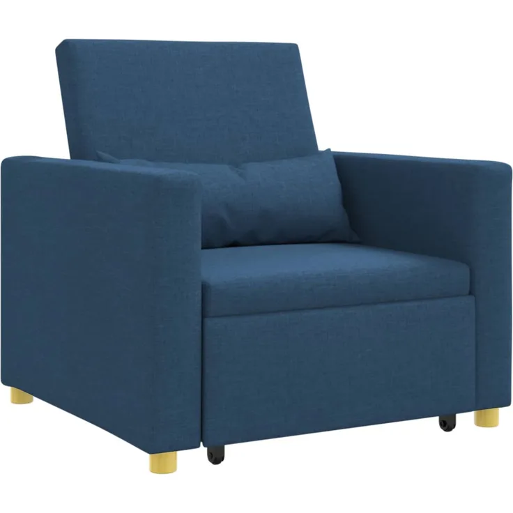 vidaXL Ausziehbare Schlafcouch Einzel Blau 90 x 165 x 87 cm Stoff 42002692