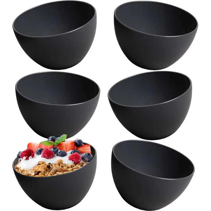Hausfelder Müslischale Bowl Müslischalen 6er Set, Kunststoff, (6-tlg), Ø 13,5 cm, mikrowellengeeignet, spülmaschinengeeignet