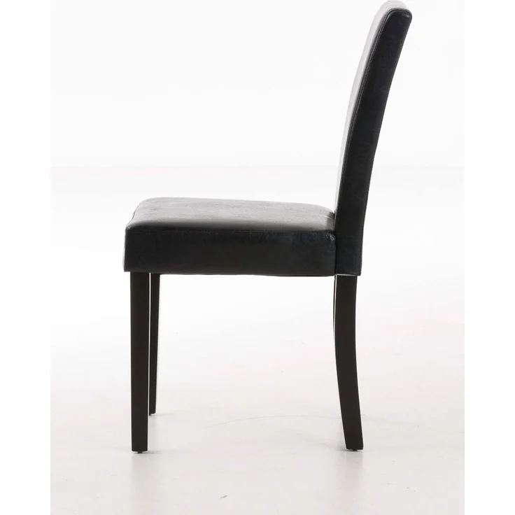 Esszimmerstuhl DALAN - Kunstleder Schwarz 41x47x91 cm Dunkelbraun | Essstühle Esszimmerstühle Küchenstühle Wohnzimmerstühle – Bild 3