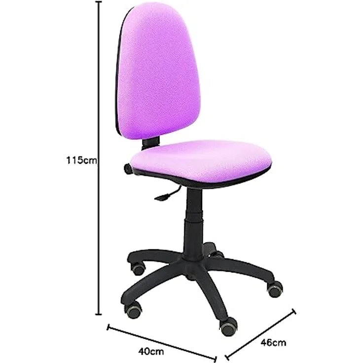 PIQUERAS Y CRESPO Modell 04CP Ergonomischer Bürostuhl mit Permanentkontaktmechanik, höhenverstellbar und räder parkett Sitz und Rücken gepolstert in Stoff BALI flieder – Bild 3