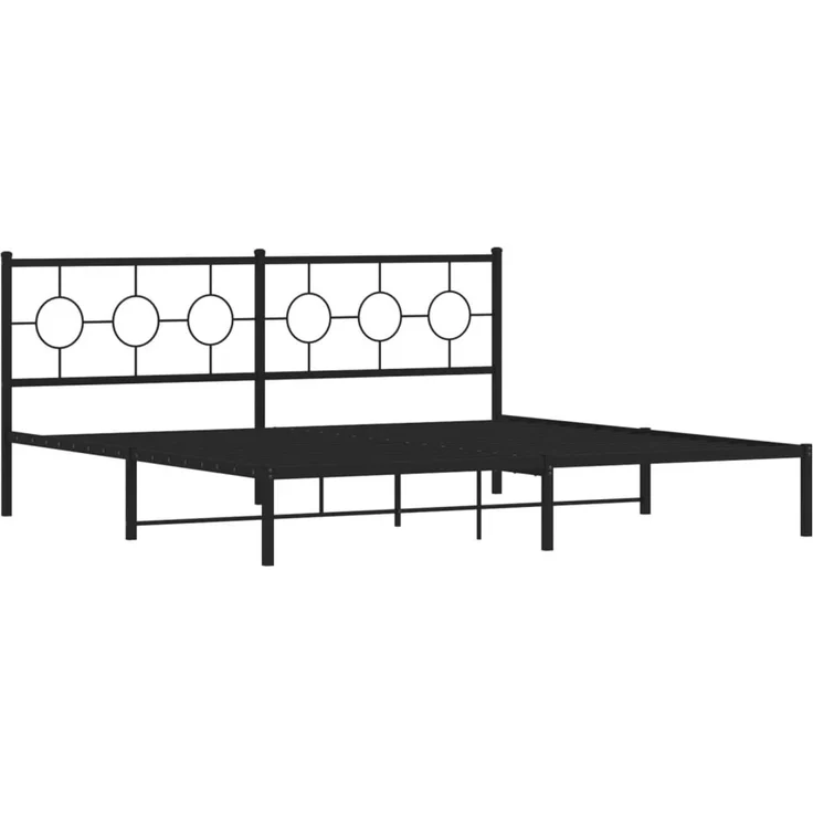 Doppelbett, Bettgestell Modernen mit Kopfteil Metall Schwarz 193x203 cm d628e – Bild 3