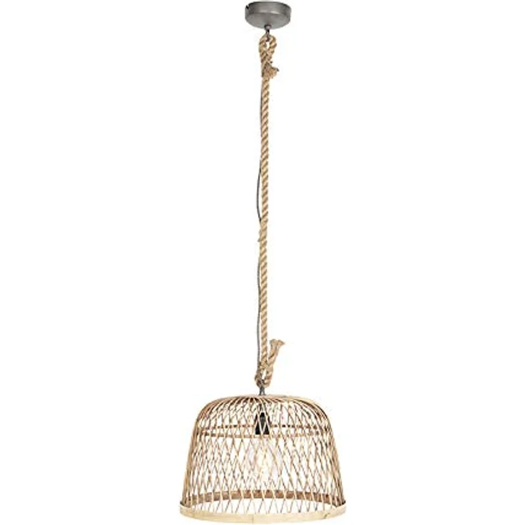 Qazqa Calamus Pendelleuchte, dimmbare Hängeleuchte in Beige, Rund, 40cm für Wohnzimmer – Bild 3