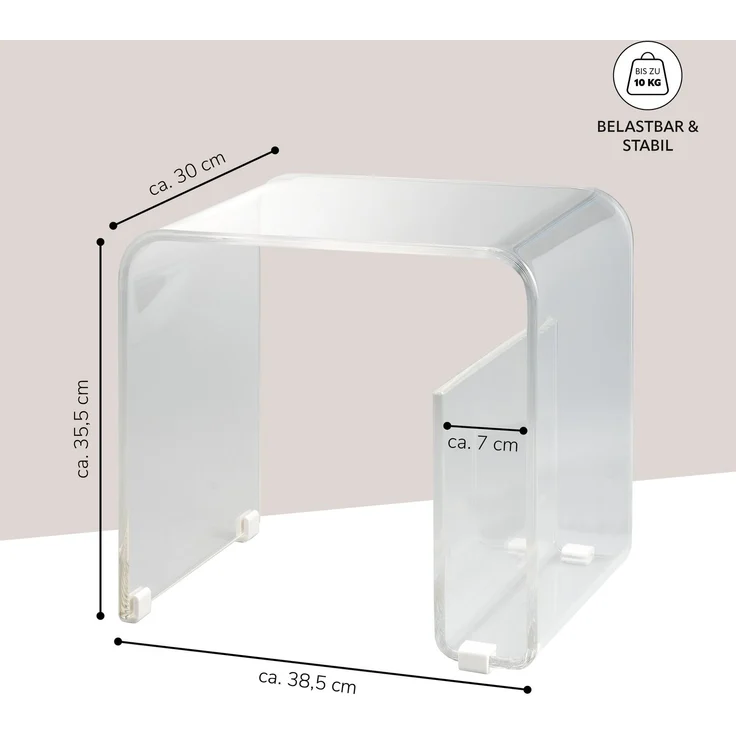 eluno Beistelltisch 2in1 aus Acryl mit Magazinhalter (1-St) – Bild 7