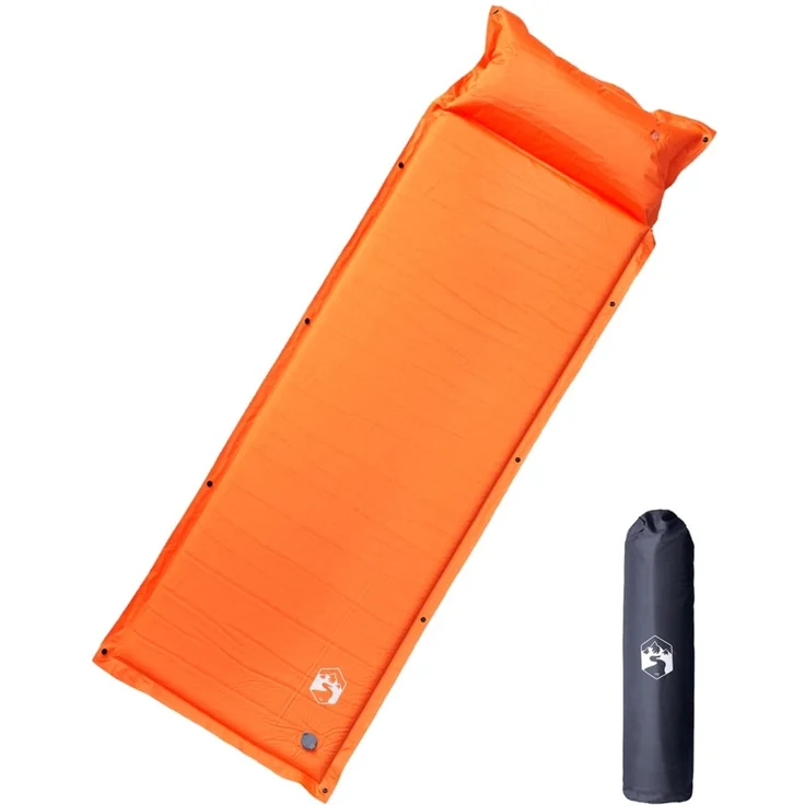 vidaXL Selbstaufblasende Isomatte mit Kissen Orange 4007134 – Bild 1