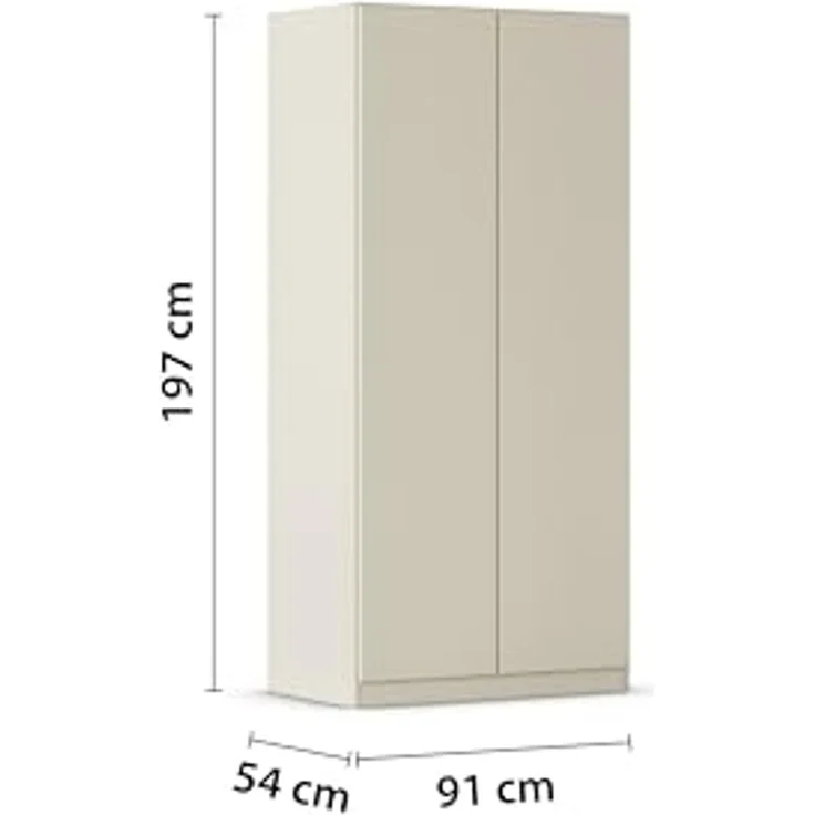rauch Drehtürenschrank Kleiderschrank Schrank Garderobe Wäscheschrank COSTA Breite 91 cm (in 3 Ausstattungen BASIC/CLASSIC/PREMIUM) mit griffloser Front und Push-to-Open Funktion MADE IN GERMANY – Bild 3