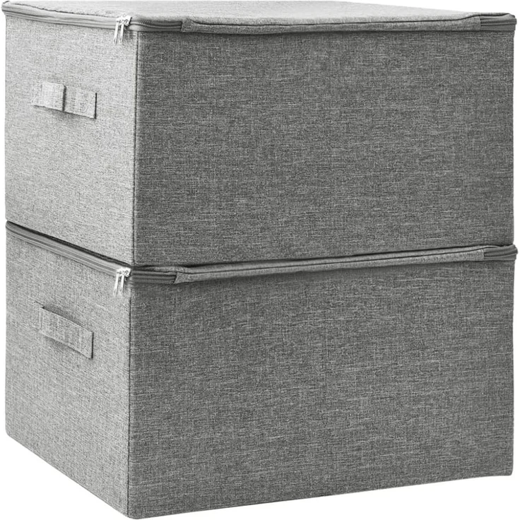 vidaXL Aufbewahrungsboxen 2 Stk. Stoff 43x34x23 cm Grau 332910 – Bild 7