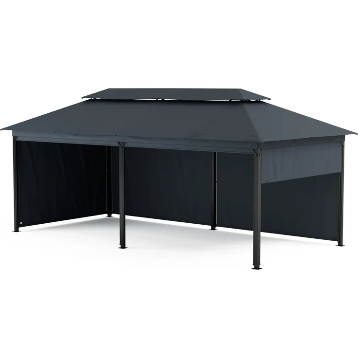 Blumfeldt Grandezza Cortina Pavillon 3x6 m – Stahlrahmen, Aufrollbare Seitenteile, Wetterfestes Dach, UV30+ Schutz, Gartenpavillon Beige – Bild 1