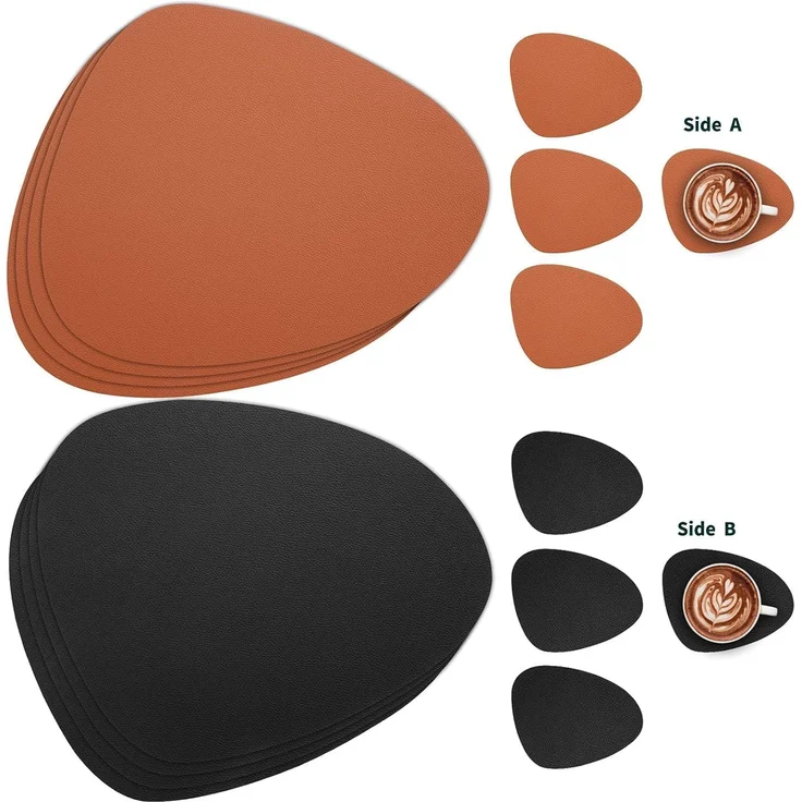 ABC Untersetzer-Set, schwarz, Kunststoff / Glas, 3.6 x 44 x 36 cm – Bild 2