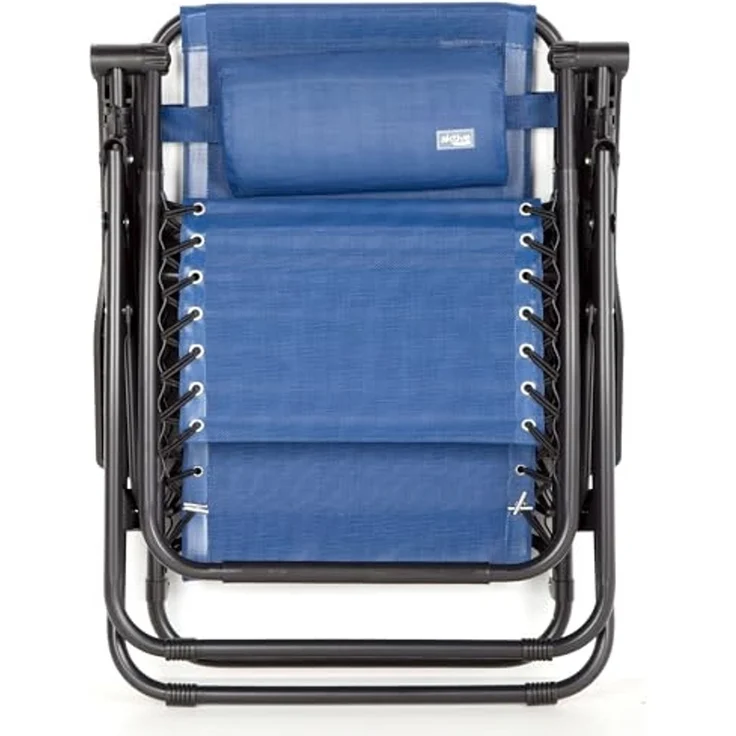AKTIVE Klappstuhl, Zero Gravity, blau, mit Kissen und Fußstütze, bequem und robust, kippsicher, Stahl und Textilen, max. 110 kg, Garten, Camping, zusammenklappbare Liegestühle für den Außenbereich – Bild 4