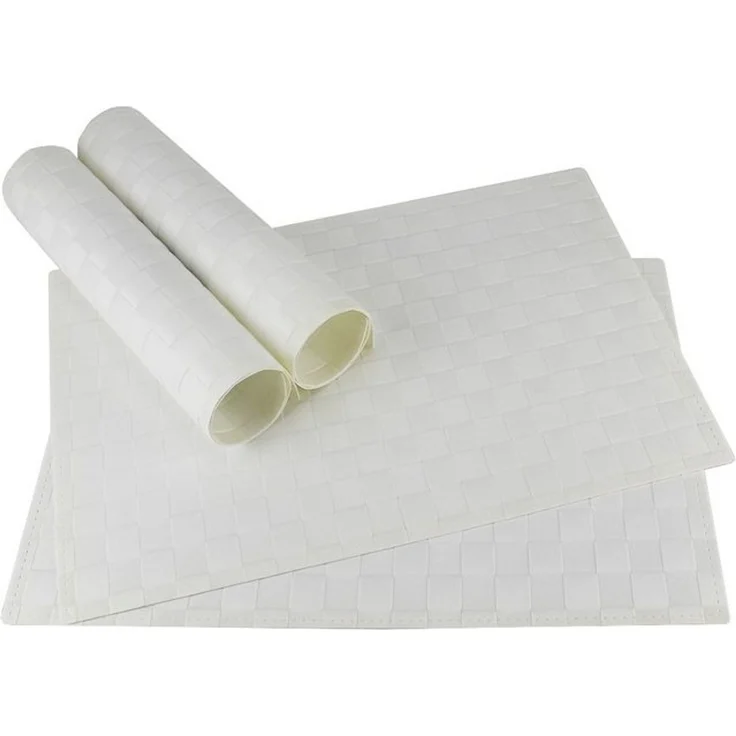 matches21 HOME & HOBBY Platzset Tischset MODERN weiß 4er Tischunterlage als Tischdeko, (4-St), modernes Esstisch Platzdeckchen als abwaschbarer Tischuntersetzer – Bild 4