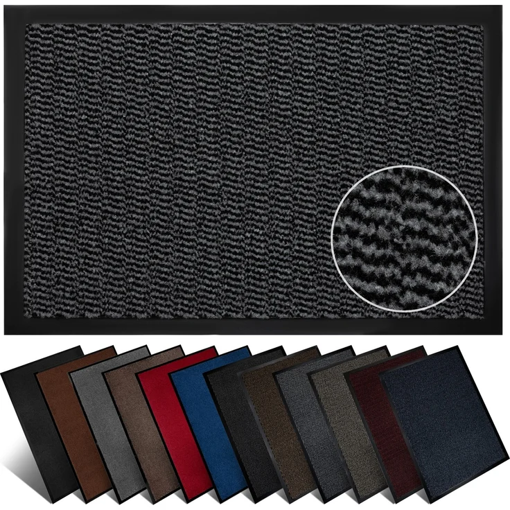 Furni24 Fußmatte - Grau-Schwarz, 40 x 60 cm – Bild 1