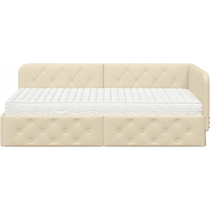 vidaXL Eckbettgestell Creme 90 x 190 cm Stoff 3394043 – Bild 4