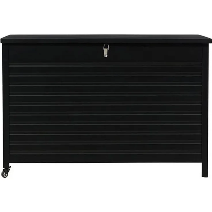 Venture Home Kissenbox Tiana, Polsterbox aus Aluminium und Polyester, schwarz, B 150 x H 100 x T 90 cm, mit Rollen für flexiblen Einsatz