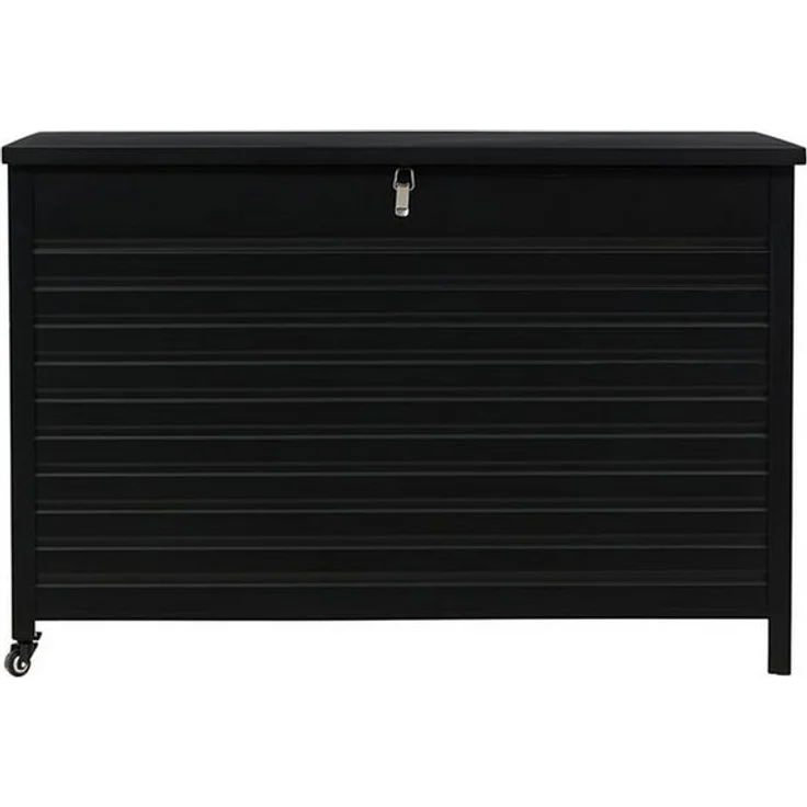 Venture Home Kissenbox Tiana, Polsterbox aus Aluminium und Polyester, schwarz, B 150 x H 100 x T 90 cm, mit Rollen für flexiblen Einsatz
