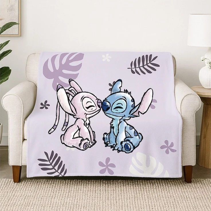 Lilo & Stitch Decke Weiche Fleecedecke 100x150 cm für Kinder & Erwachsene – Bild 1