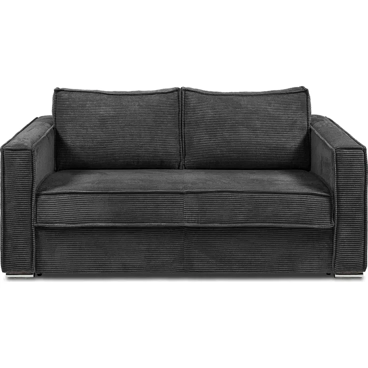 Vente-unique - LORETO Sofa SamtStoff Grau - B 223 cm95 cm x H 90 cm x L 215 cm – Bild 2
