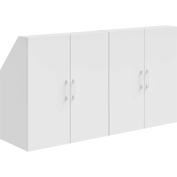Bellamio 'Aland' Dachschrägenregal mit Türen, weiß, 100x52x179 cm, Schrank für Dachschräge mit 6 Fächern – Bild 1