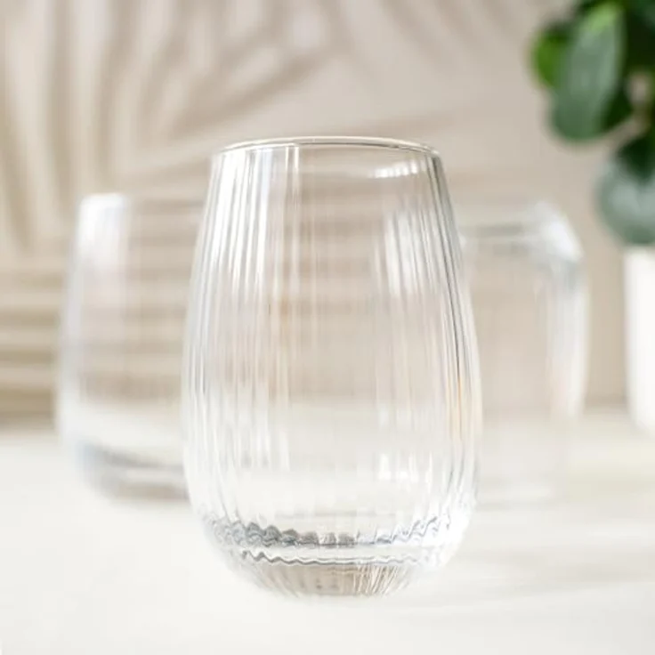 6 Trinkgläser 350ml (max. 400ml) mit geriffelter Oberfläche Cocktailgläser Saftgläser – Bild 4