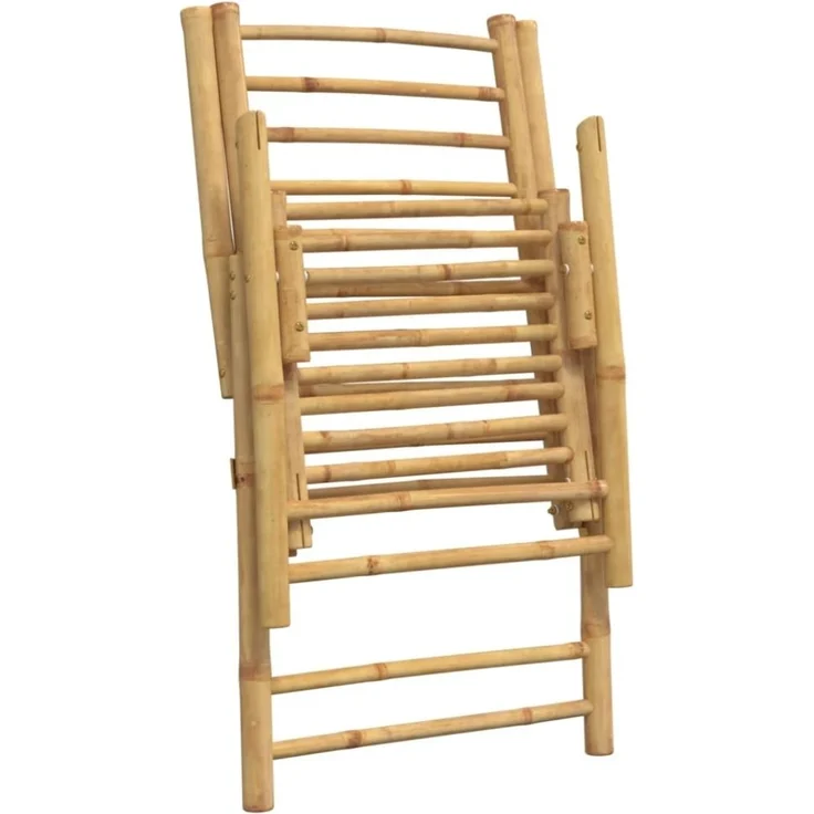 vidaXL Gartenstühle Klappbar Verstellbar 2 Stk. mit Kissen Bambus 365876 – Bild 9