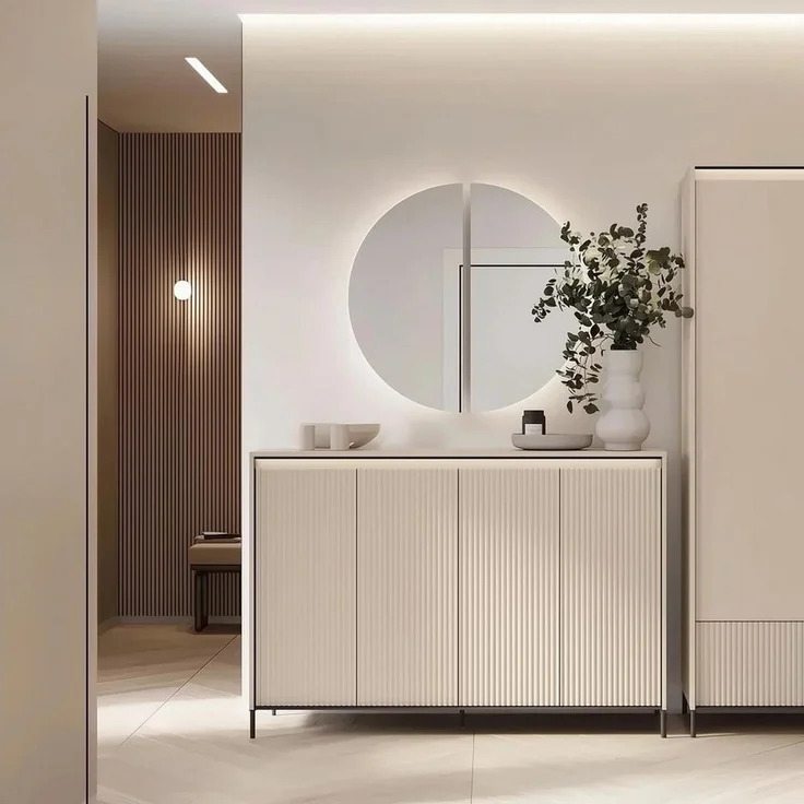 Compleo Kommode + Spiegel, Garderobenmöbelset/ Schlafzimmer im Modern Design – Bild 1