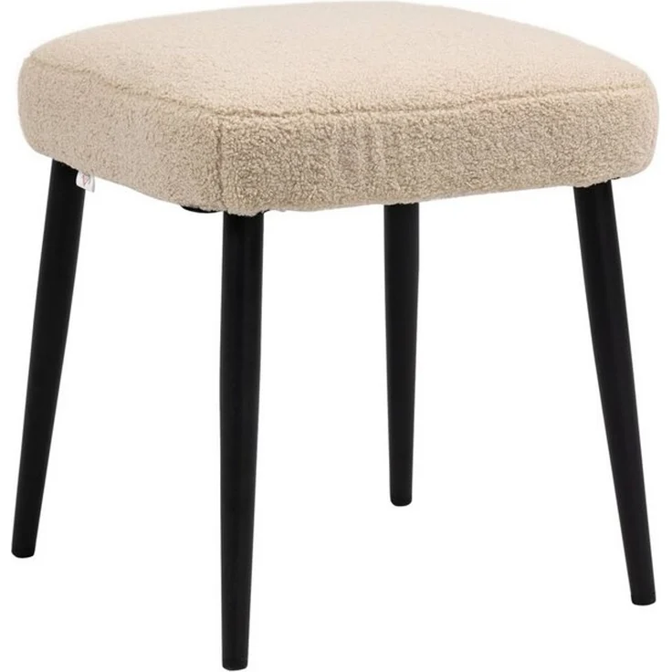 HOMCOM Fußhocker Fußstütze mit Kaschmir-Optik (Sitzhocker Quadratischer, 1 St, Schminkhocker), Beige 42 x 42 x 47 cm – Bild 4