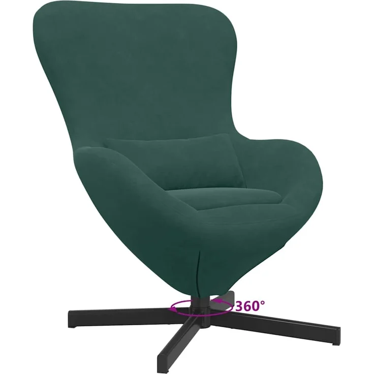 vidaXL Eiersessel Dunkelgrün 63 x 73 x 90 cm Samt 42002758 – Bild 8