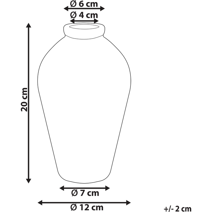 Blumenvase MALLIA Steinzeug 20 cm Weiß – Bild 2