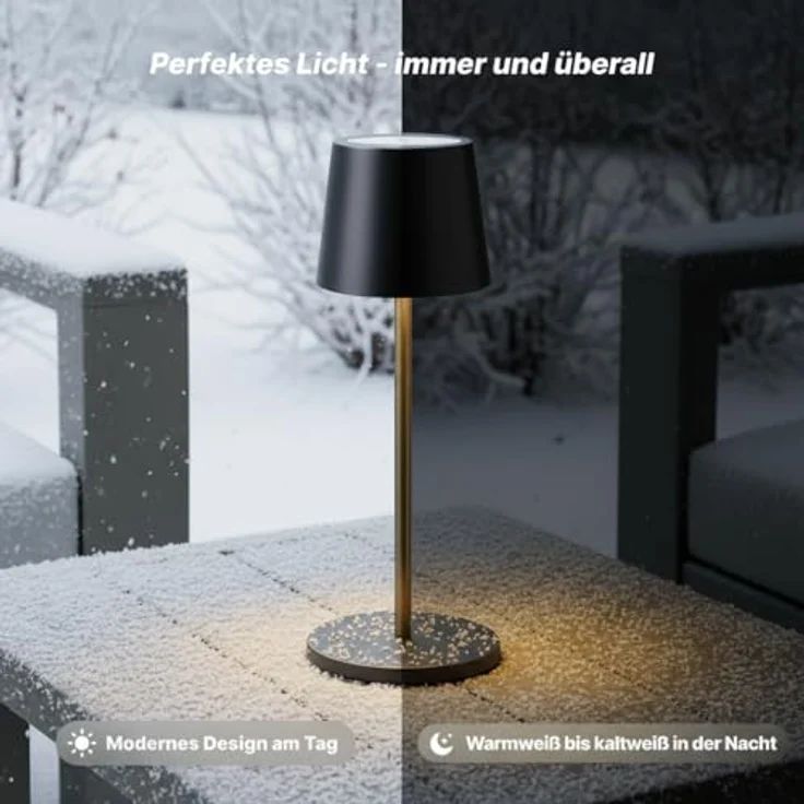 Brilliant Xaana LED-Tischlampe, Höhenverstellbar, touch dimmer stufenlos, IP44 spritzwassergeschützt, USB aufladbar, Schwarz verchromt, 37 cm hoch, für Innen- und Außenbereich – Bild 6