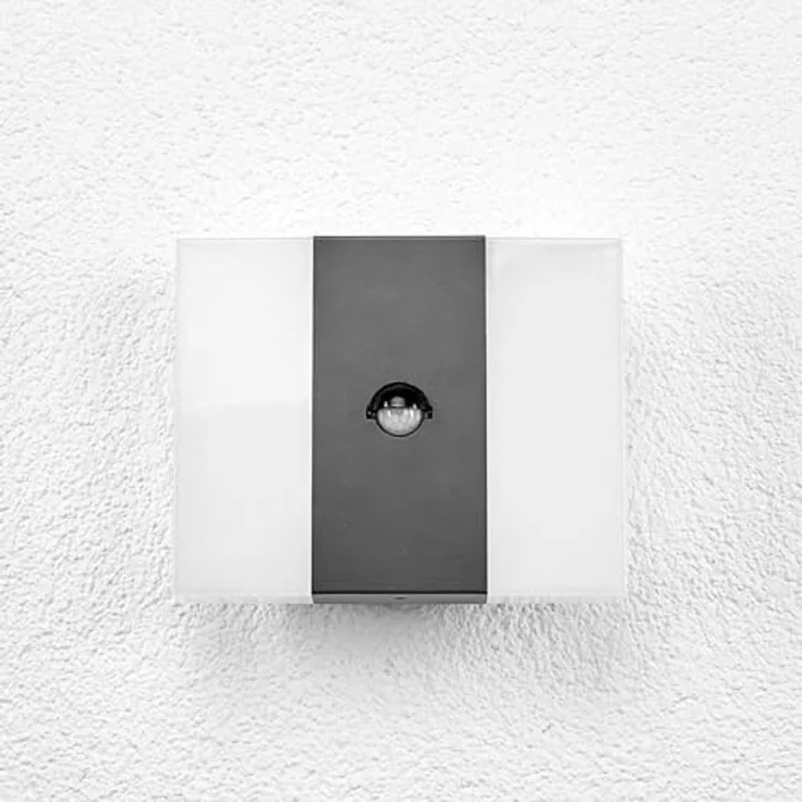Lindby LED Wandleuchte außen mit Bewegungsmelder, IP44, modernes Design, warmweiß 3000K, 650 Lumen, Aluminium, 17x21x8,1 cm – Bild 5