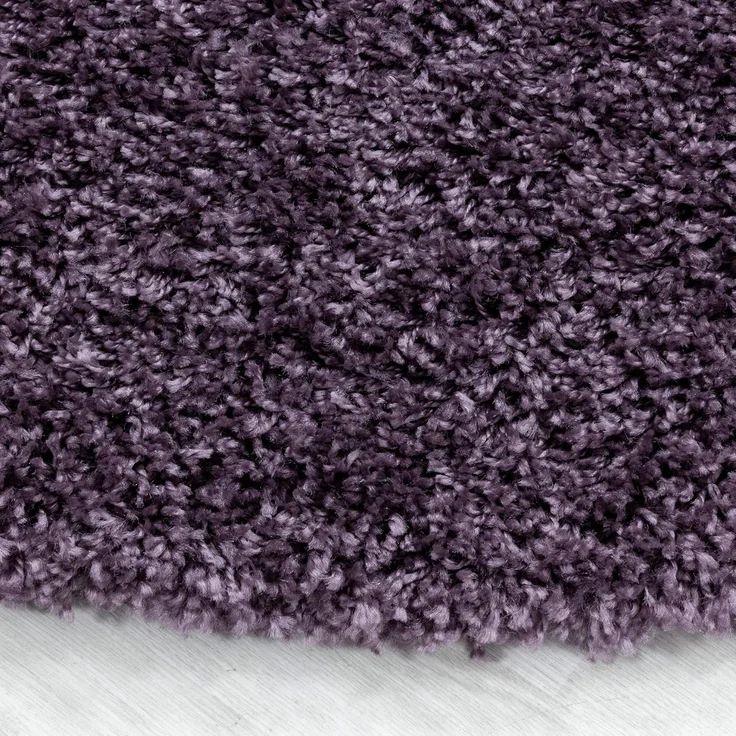 Carpetsale24 Shaggy Hochflor Teppich 120 cm Rund Violett-2 | Runder Teppich Wohnzimmer – Moderner, Weicher, Flauschiger Langflor für Schlafzimmer, Badezimmer & Küchenteppich, Wohnzimmerteppich – Bild 6