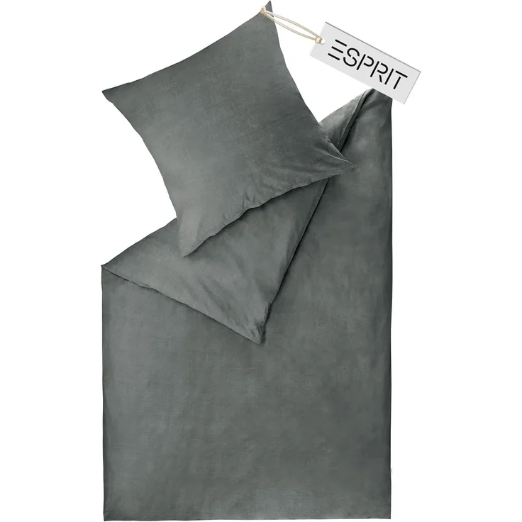 Esprit Bettwäsche HARP Renforcé Kissenbezüge und Bettwäsche, Baumwolle, 1 teilig, 135 x 200 cm in Anthrazit – Bild 1