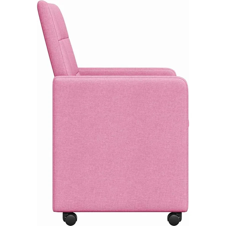 vidaXL Esszimmerstühle mit Rollen 2 pcs Rosa 58 x 65 x 94 cm Stoff 42017838 – Bild 4