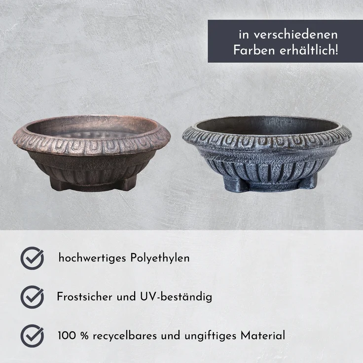 Pflanzschale BALLET rund, Pflanztopf bronze optik – Bild 4