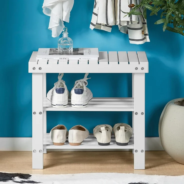 SoBuy Schuhregal FSR02-K, Sitzbank Schuhbank aus Bambus – Bild 7