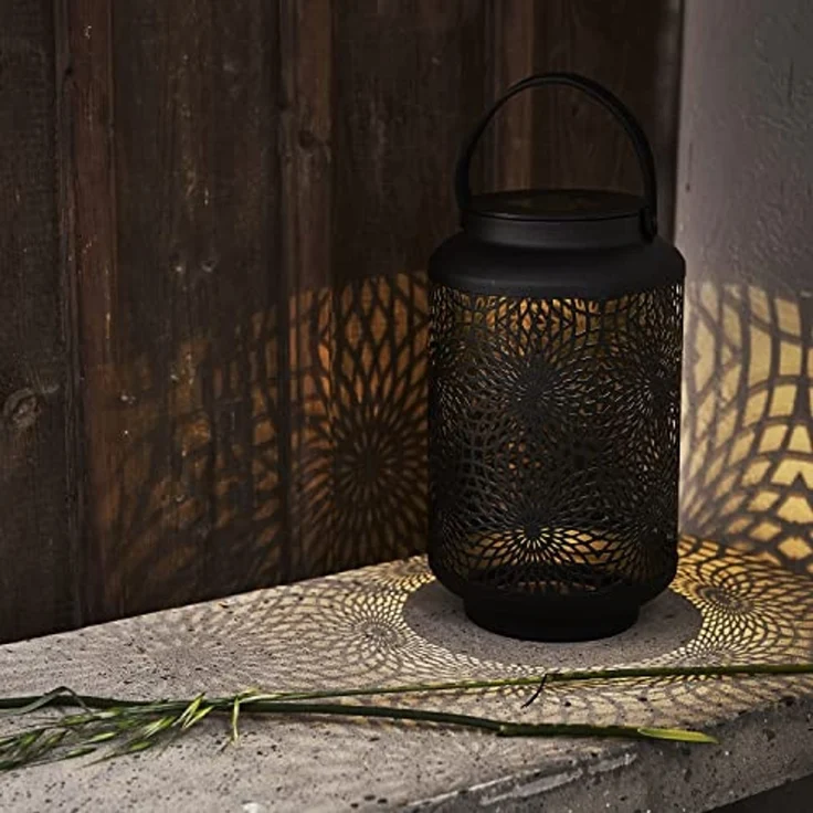 LED-Solar-Dekoration "Mandala", Laterne, schwarz – Bild 5