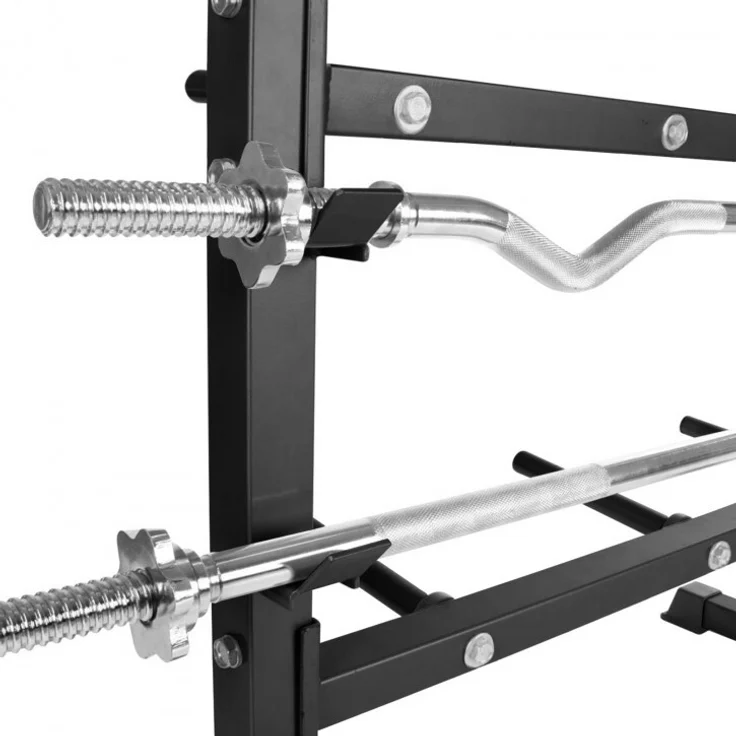Physionics® Hantelablage - Ø 25 mm, max. 300kg, 3 Ebenen, Schwarz - Hantelständer, Kurzhantelständer, Langhantelständer, Hantelscheibenständer für Hantelscheiben, Langhantelstangen und Kurzhanteln – Bild 8