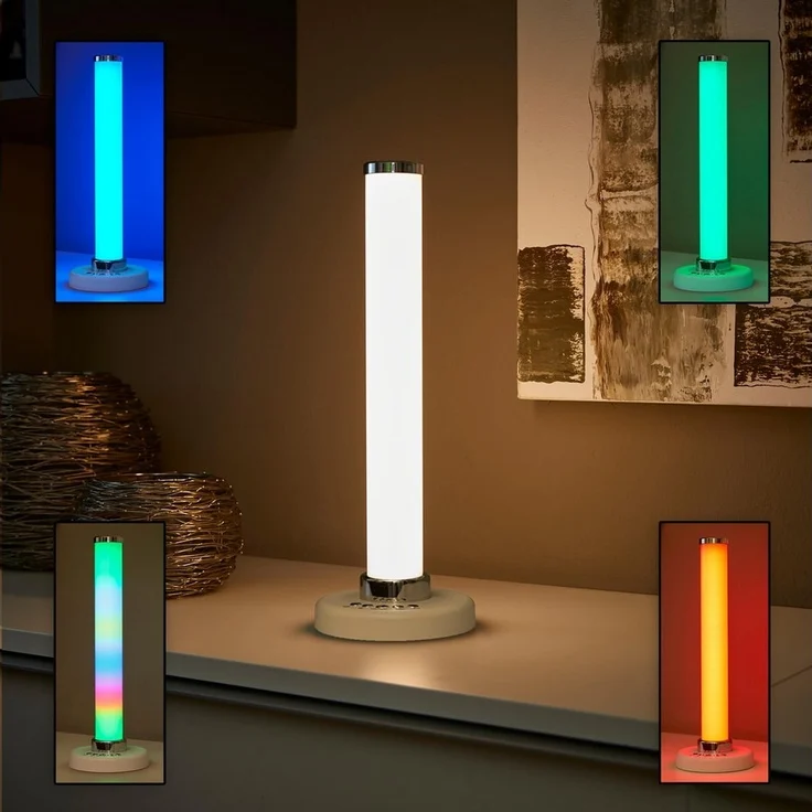 Northpoint Schreibtischlampe Farbwechselnde LED Tischlampe Akku RGB Warmweiß Säulenform – Bild 2