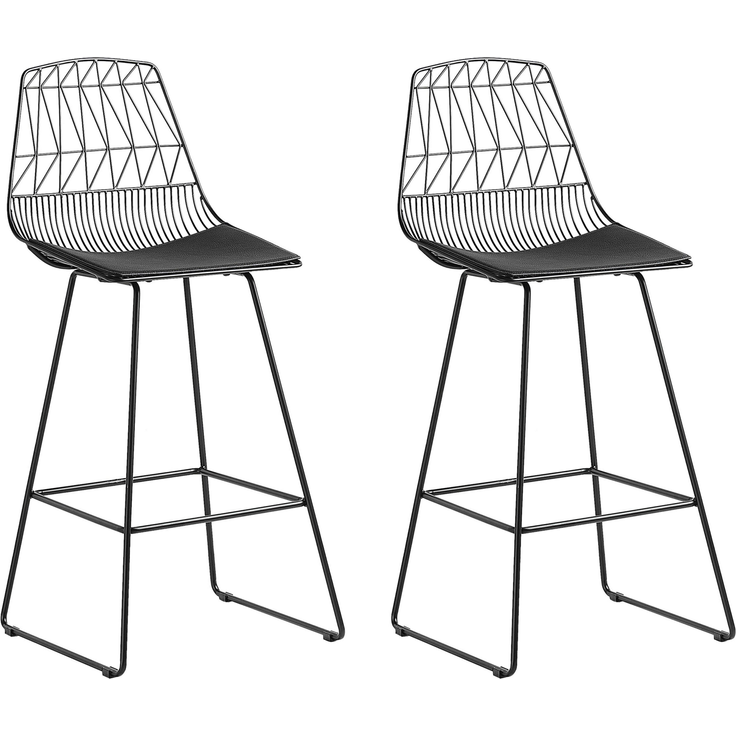 Barstuhl schwarz 2er Set PRESTON