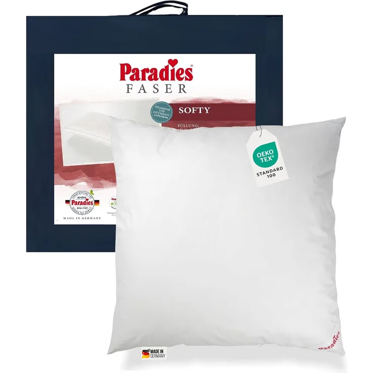 Paradies Softy Kopfkissen Kissen Faserkissen Kuschelkissen 80x80 60°