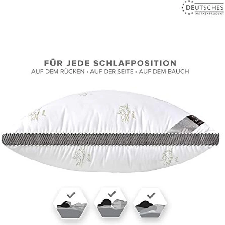 SEI Design Kopfkissen SWAN Classica Soft 3D 80x80 - Dreikammerkissen Schlafkissen, Füllung: Airdream micro, Bezug: Microfaser, Rückenschläfer, Seitenschläfer, Bauchschläfer, Alternative zu Daunen – Bild 5