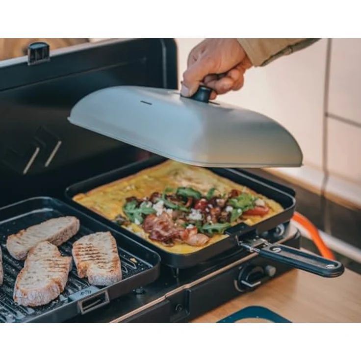 Cadac Glatte Universal-Grillplatte für 2-Cook 3, Aluminium schwarz, 25 x 27 cm – Bild 8