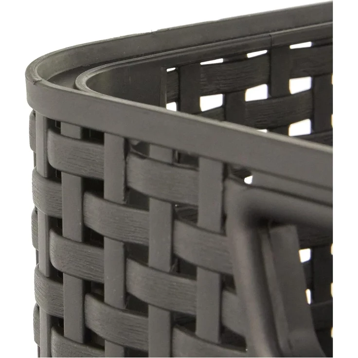 Curver Style M Aufbewahrungskorb Grau Rattan Monochromatisch Badezimmer Schlafzimmer 386 mm – Bild 2